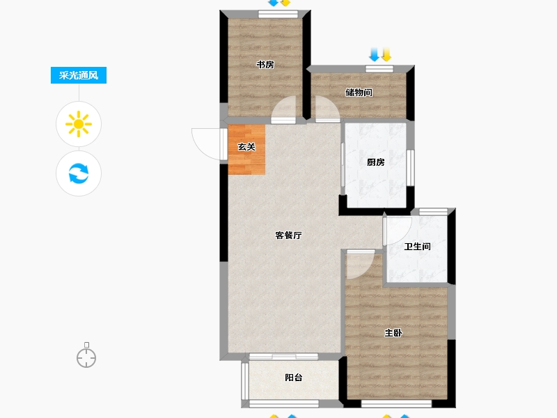 浙江省-台州市-杨帆·龙庭-70.00-户型库-采光通风