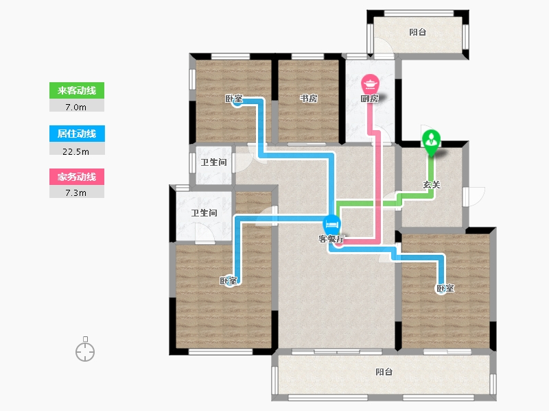 浙江省-温州市-新希望白麓城-131.12-户型库-动静线