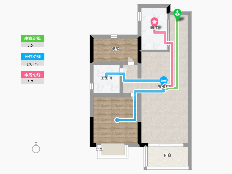 浙江省-宁波市-宋都城投学林新天地-56.00-户型库-动静线