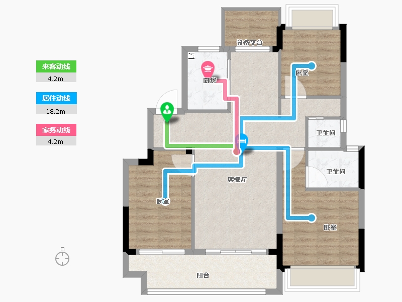 浙江省-金华市-浩创悦府-85.00-户型库-动静线