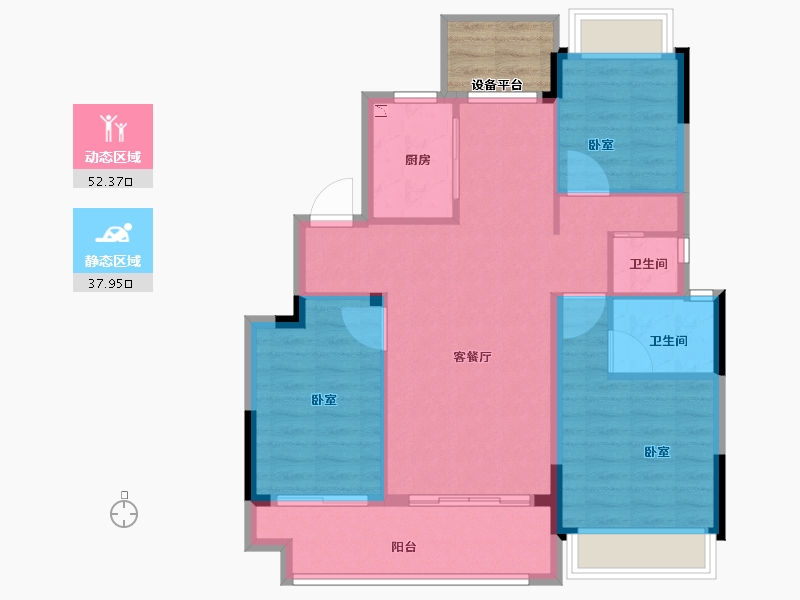 浙江省-金华市-浩创悦府-85.00-户型库-动静分区