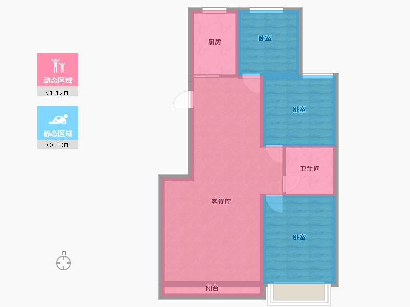 宁夏回族自治区-银川市-东湖金岸-72.23-户型库-动静分区