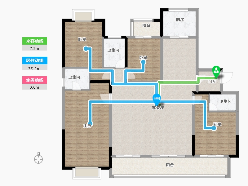 江苏省-泰州市-西子湖畔居-170.00-户型库-动静线