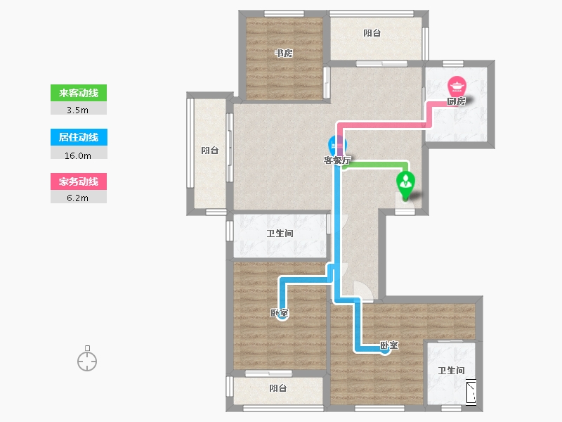 浙江省-宁波市-丹桂花园二期-106.00-户型库-动静线