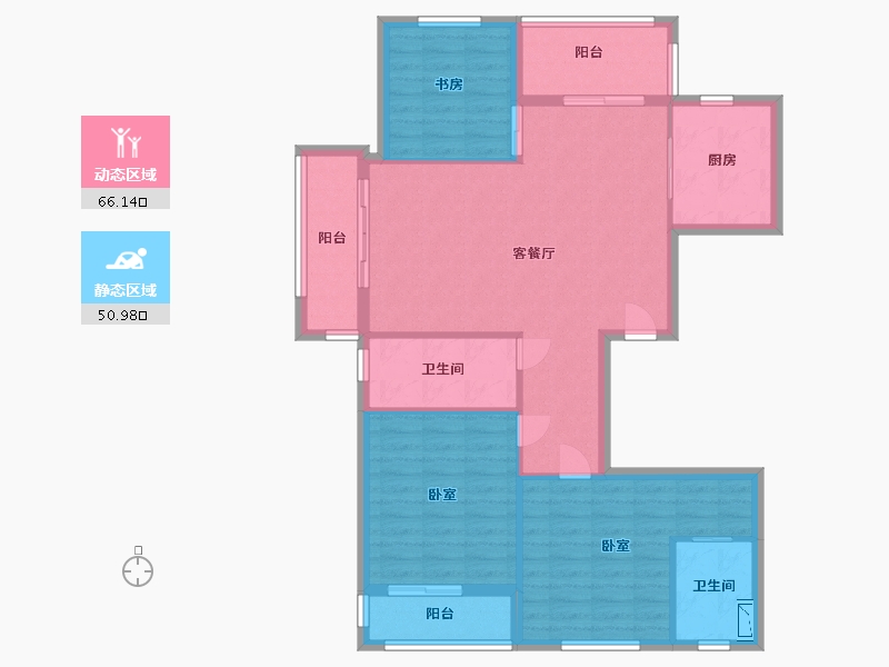 浙江省-宁波市-丹桂花园二期-106.00-户型库-动静分区