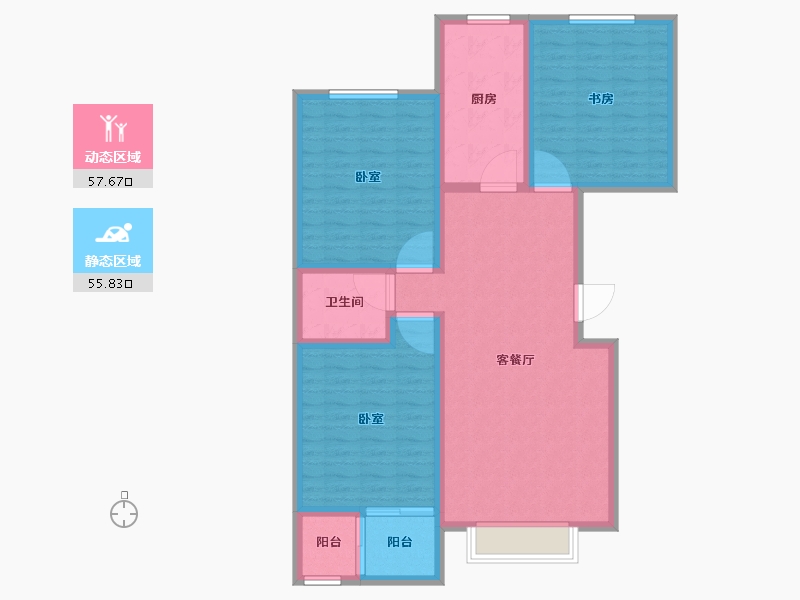 陕西省-宝鸡市-梧桐佳苑-102.01-户型库-动静分区