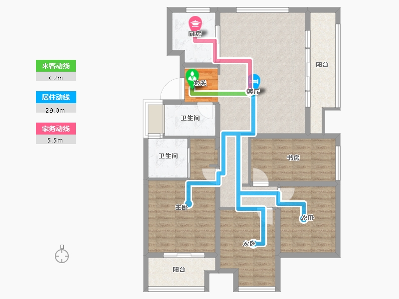 浙江省-杭州市-旭辉滨江东方悦府-105.01-户型库-动静线