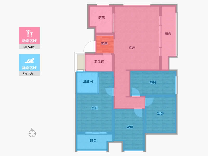 浙江省-杭州市-旭辉滨江东方悦府-105.01-户型库-动静分区