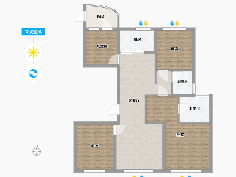 浙江省-温州市-德信爱琴海岸3期上府-98.00-户型库-采光通风