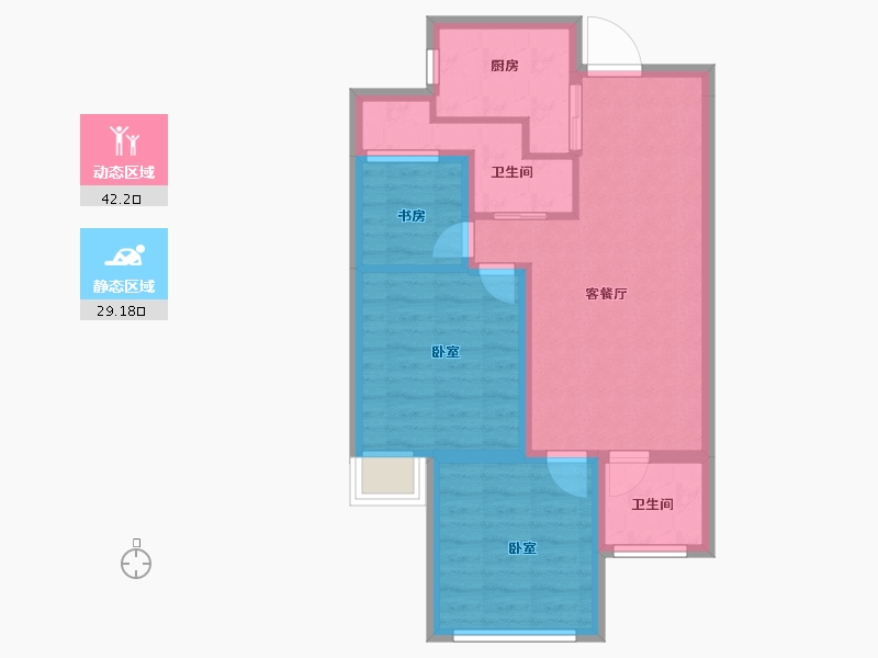 浙江省-宁波市-雅戈尔壹号-63.00-户型库-动静分区