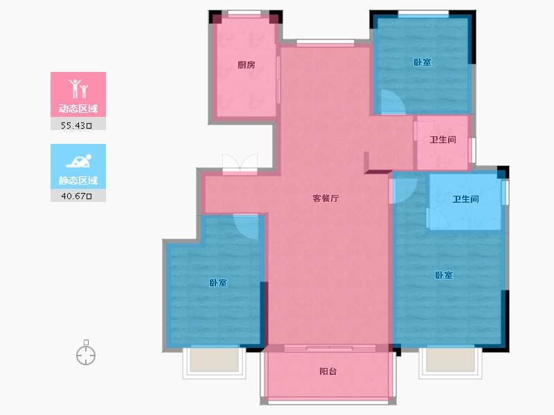 安徽省-淮南市-三巽·文华东郡-86.01-户型库-动静分区