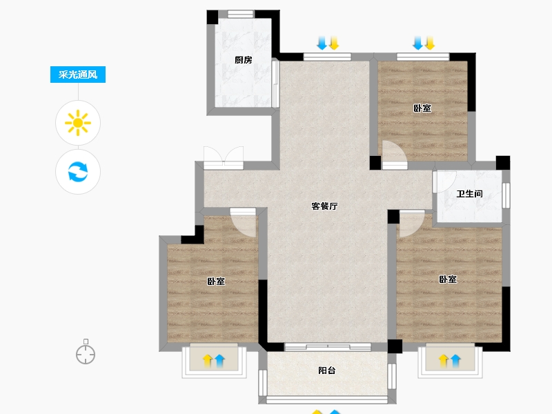 安徽省-淮南市-三巽·文华东郡-78.01-户型库-采光通风