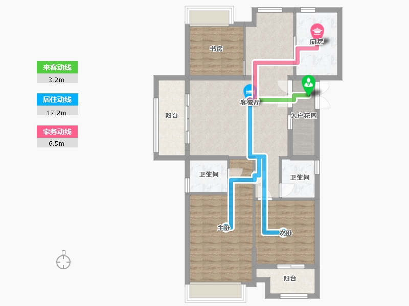 江苏省-淮安市-金圆幸福城-97.60-户型库-动静线