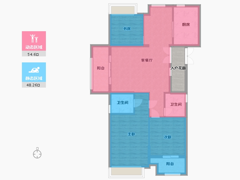 江苏省-淮安市-金圆幸福城-97.60-户型库-动静分区