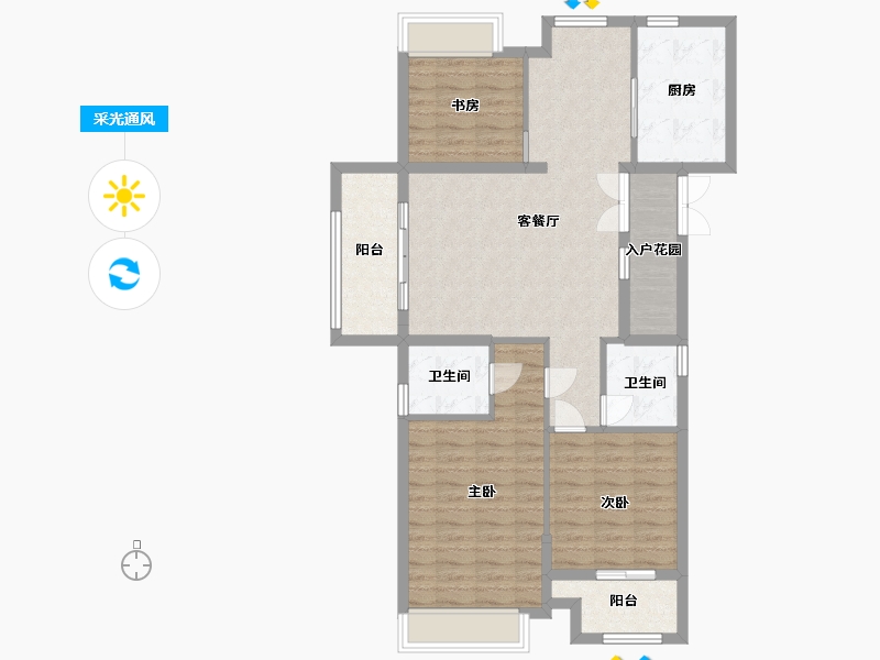 江苏省-淮安市-金圆幸福城-97.60-户型库-采光通风