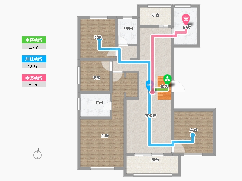 江苏省-常州市-朗诗新北绿郡住宅-124.00-户型库-动静线