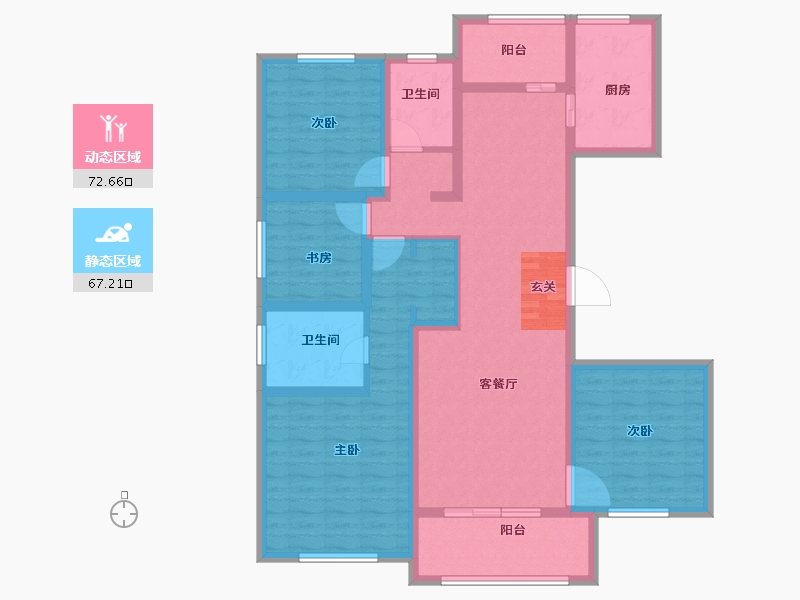 江苏省-常州市-朗诗新北绿郡住宅-124.00-户型库-动静分区