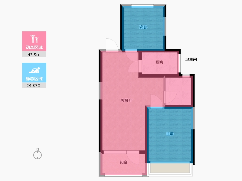 甘肃省-天水市-奥特莱斯绿城·明月江南-60.00-户型库-动静分区