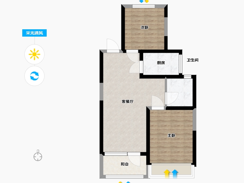 甘肃省-天水市-奥特莱斯绿城·明月江南-60.00-户型库-采光通风