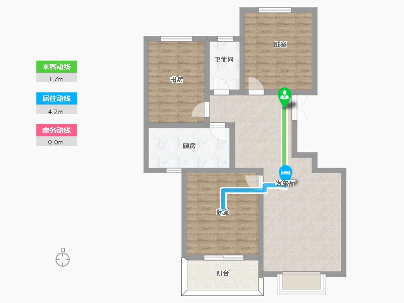 陕西省-宝鸡市-梧桐佳苑-85.00-户型库-动静线