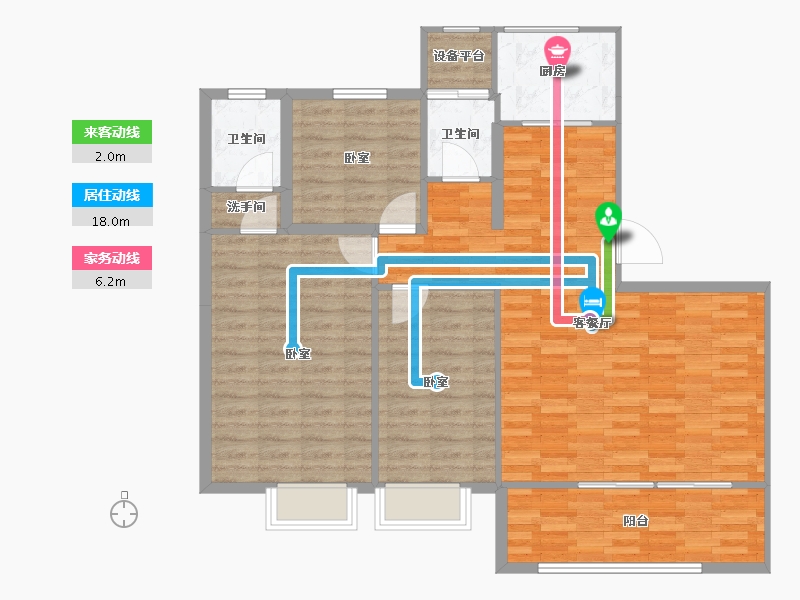 安徽省-亳州市-建投东方名府玖著-106.00-户型库-动静线