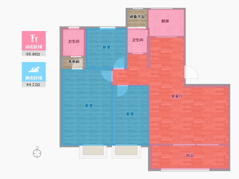 安徽省-亳州市-建投东方名府玖著-106.00-户型库-动静分区