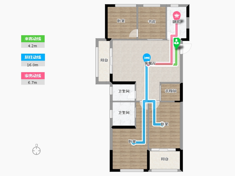 浙江省-金华市-明都星耀城-107.53-户型库-动静线