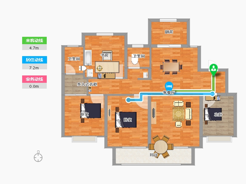 江苏省-扬州市-绿地中央学府-109.00-户型库-动静线