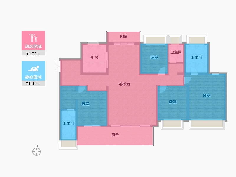 江苏省-南京市-雅居乐汇港城-154.00-户型库-动静分区