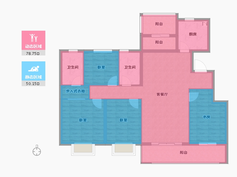 浙江省-宁波市-中南锦悦府-116.19-户型库-动静分区