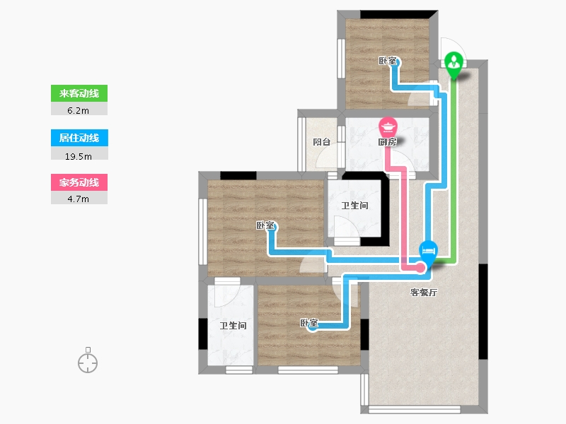 四川省-南充市-阳光望江榭-66.13-户型库-动静线