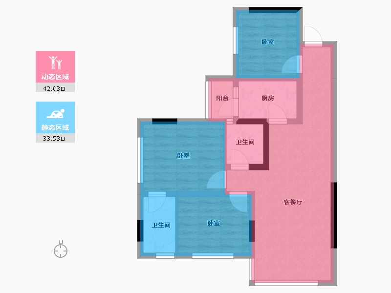 四川省-南充市-阳光望江榭-66.13-户型库-动静分区