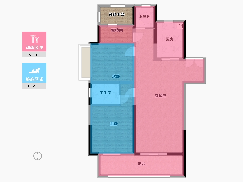 江苏省-盐城市-大丰吾悦广场-96.80-户型库-动静分区