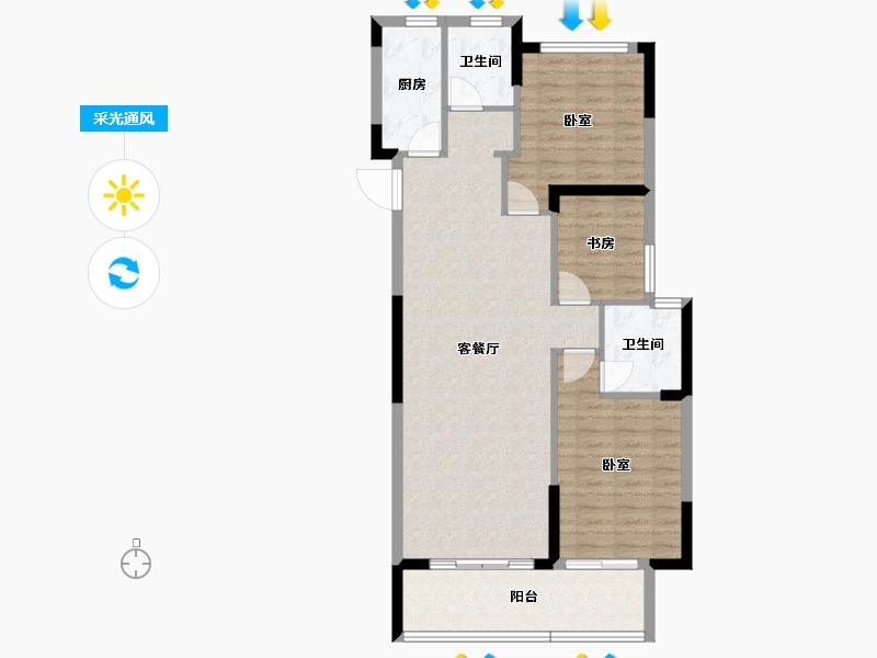 浙江省-金华市-明都星耀城-92.31-户型库-采光通风