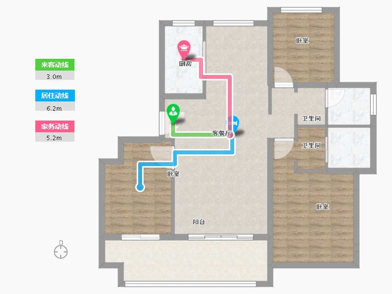 浙江省-绍兴市-合生杭州湾国际新城-99.00-户型库-动静线