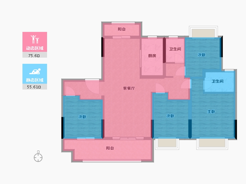 江苏省-盐城市-欧堡利亚珺悦府-117.60-户型库-动静分区