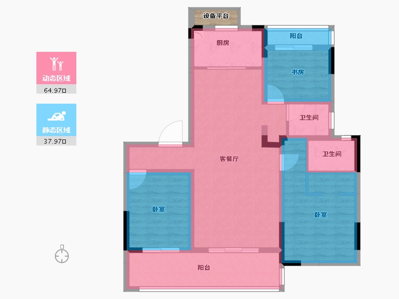 安徽省-合肥市-徽创君泊-92.22-户型库-动静分区