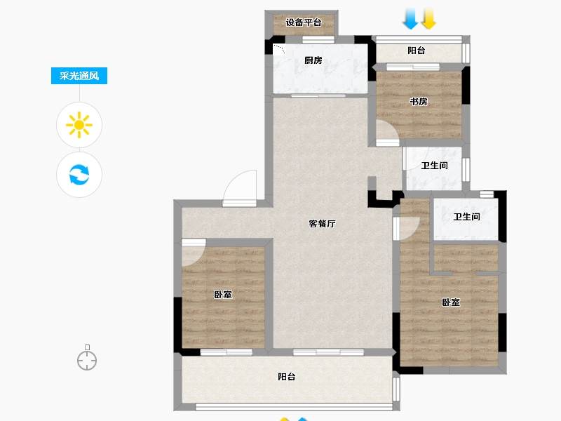 安徽省-合肥市-徽创君泊-92.22-户型库-采光通风