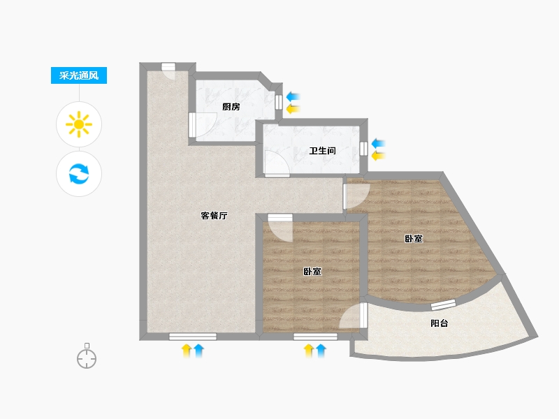 宁夏回族自治区-银川市-太阳城-74.94-户型库-采光通风