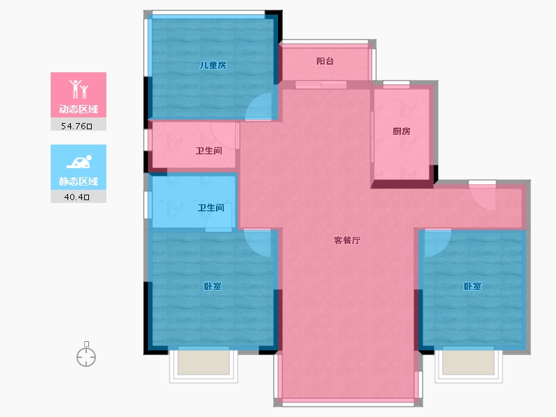 四川省-南充市-碧桂园·天樾-85.40-户型库-动静分区