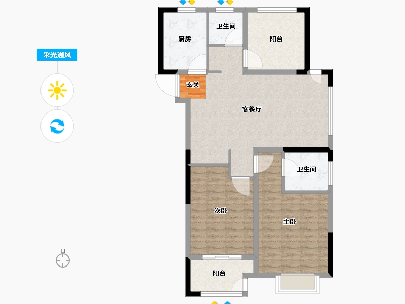 江苏省-常州市-路劲天隽峰荟-96.00-户型库-采光通风