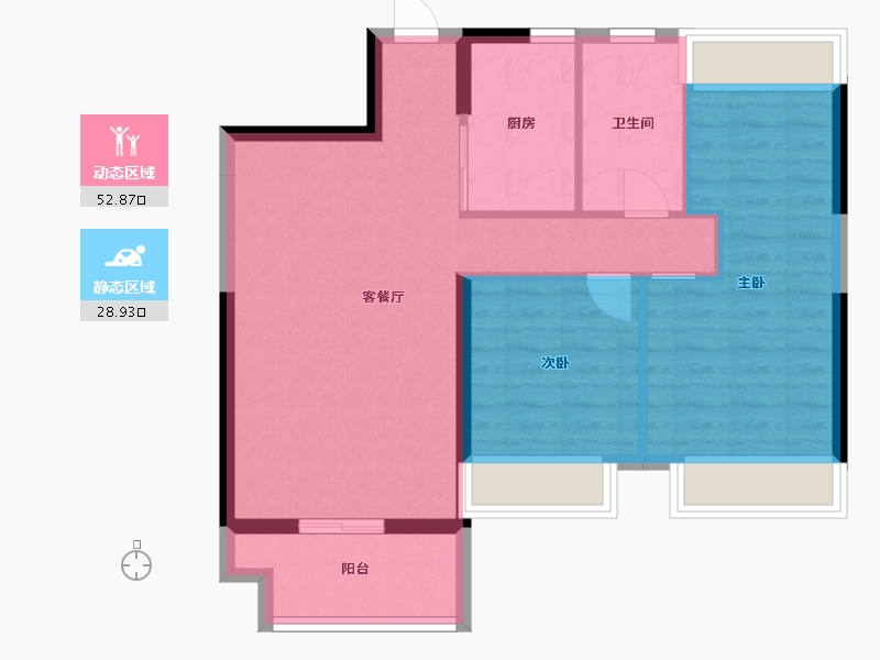 江苏省-淮安市-四季金辉观岚-73.61-户型库-动静分区