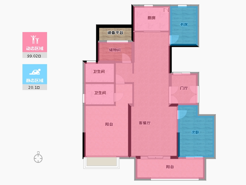 江苏省-盐城市-大丰吾悦广场-110.00-户型库-动静分区