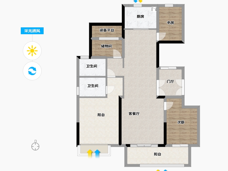 江苏省-盐城市-大丰吾悦广场-110.00-户型库-采光通风