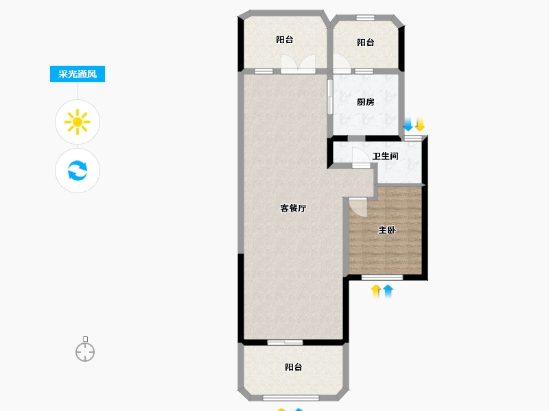 陕西省-西安市-德杰国际城-96.90-户型库-采光通风