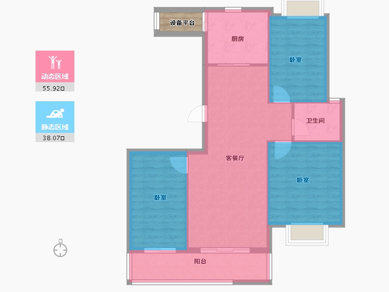 安徽省-亳州市-建投东方名府玖著-88.00-户型库-动静分区