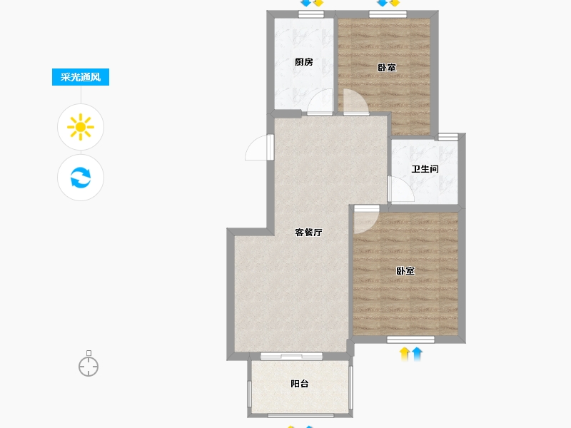 浙江省-宁波市-春江府-70.00-户型库-采光通风