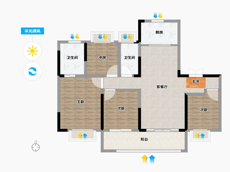 江苏省-常州市-华宇常宁府-114.00-户型库-采光通风