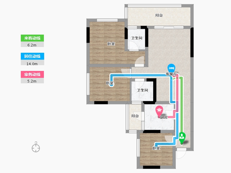 四川省-南充市-阳光望江榭-79.52-户型库-动静线