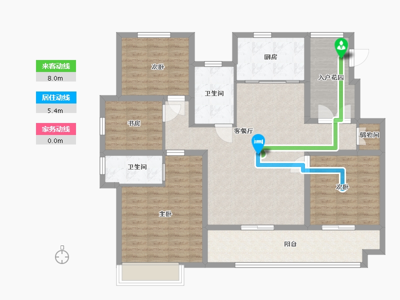 江苏省-淮安市-海棠晴园-110.40-户型库-动静线